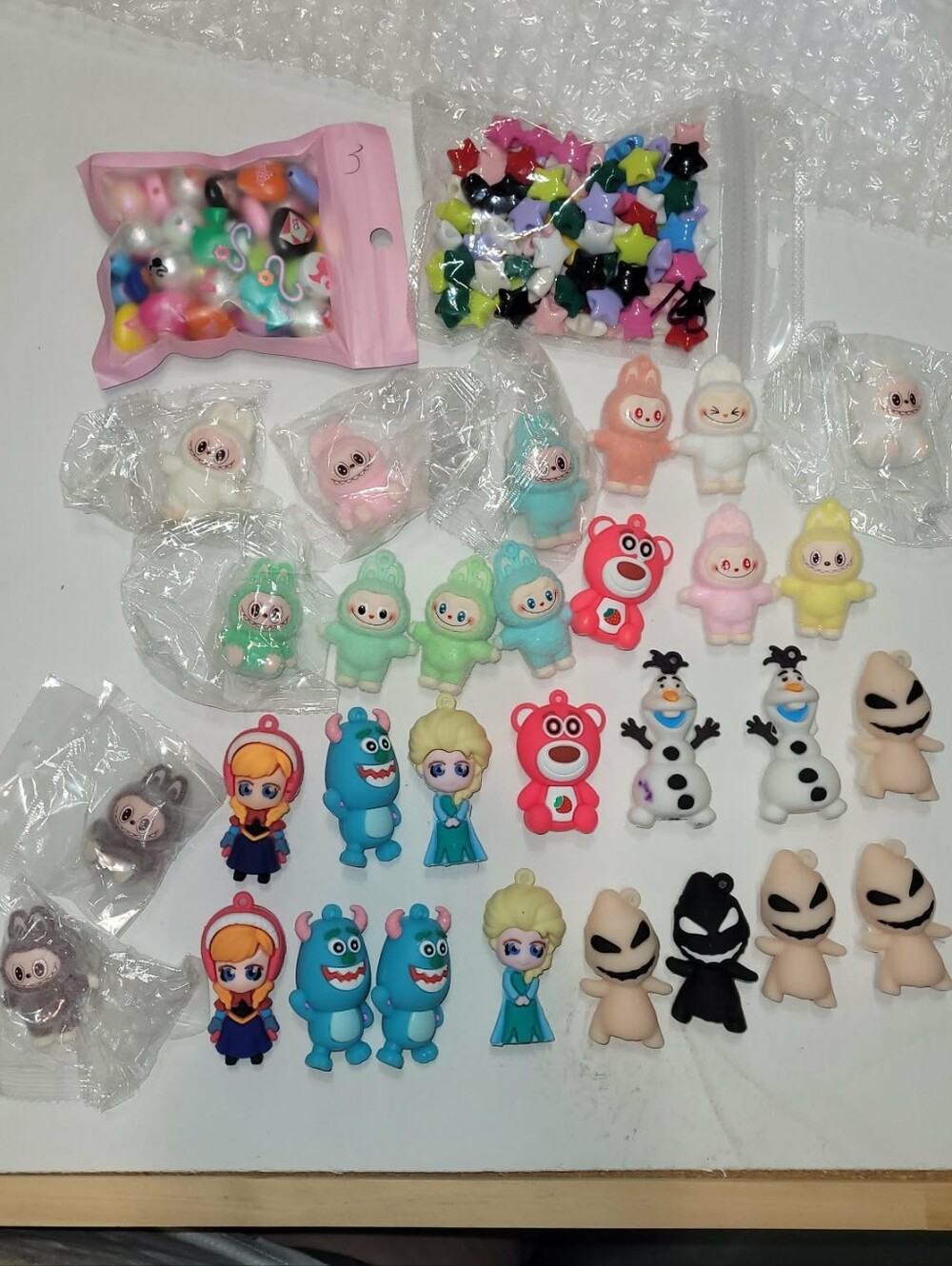 🌸 Cute Pastel Mini Character Charms + Star Bead Bundle🌸